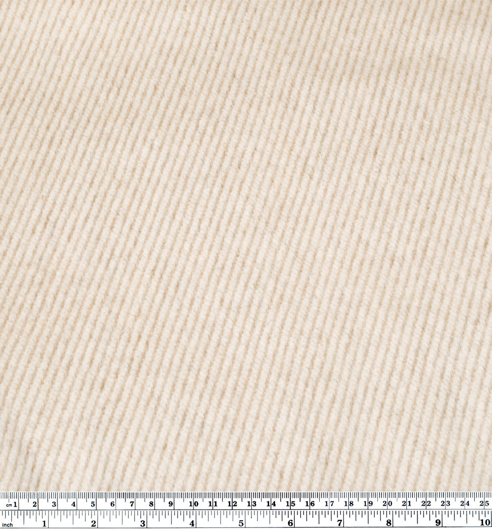 Deadstock Stripe Wool Blend Coating - Ivory/Biscuit | Blackbird Fabrics