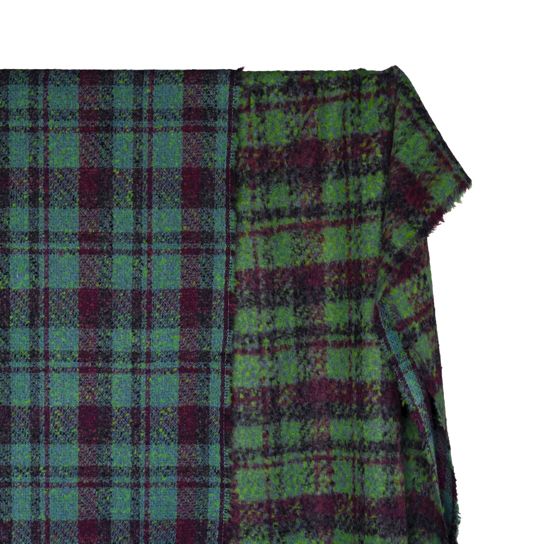 Deadstock Brushed Wool Blend Coating - Aurora Plaid | Blackbird Fabrics