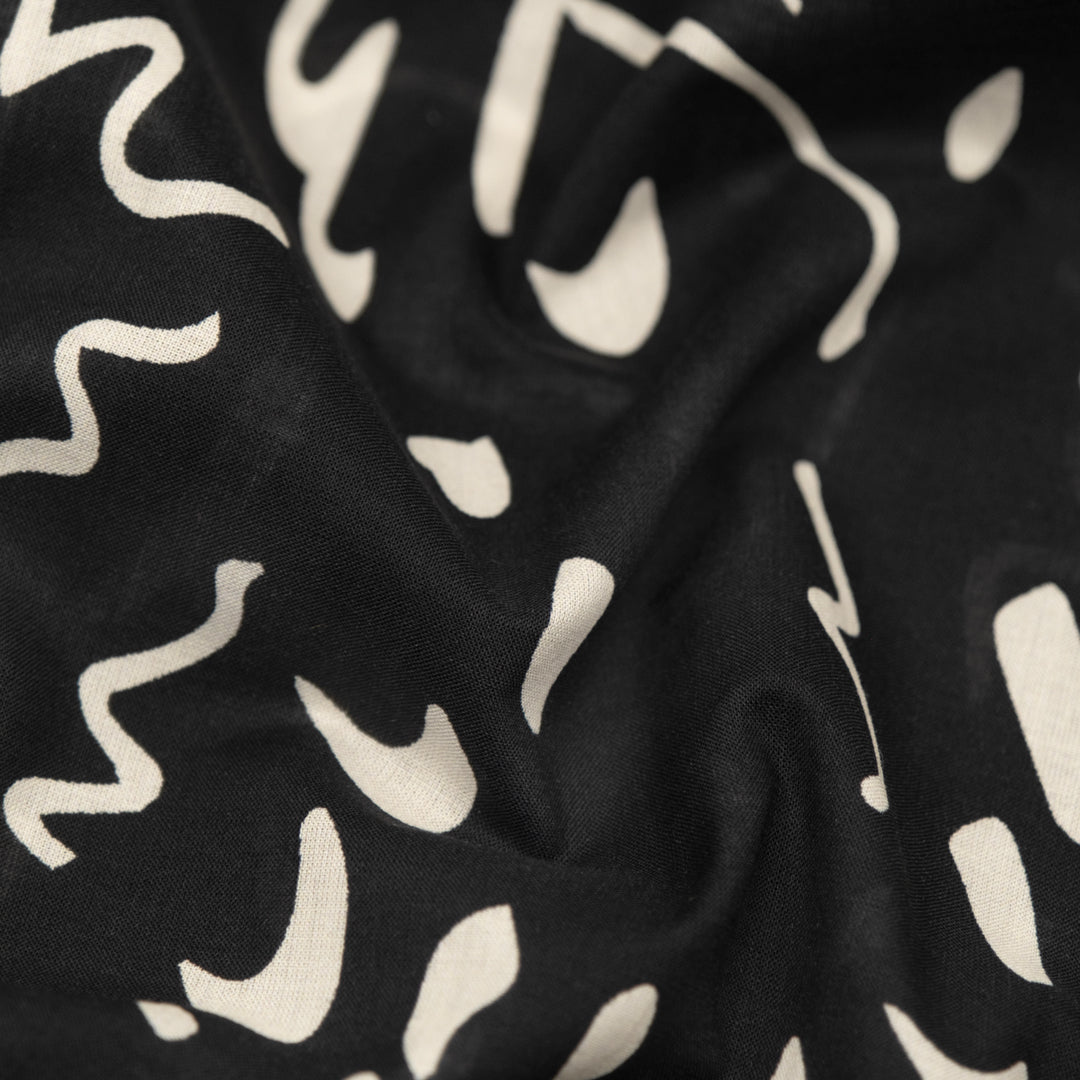 Artful Doodles Cotton Voile - Black/White | Blackbird Fabrics