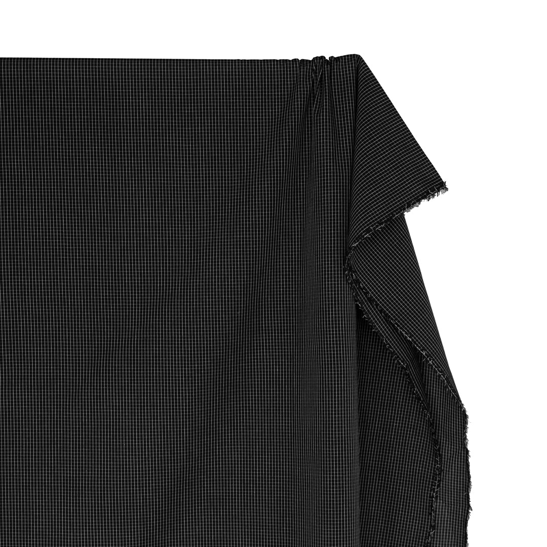 Grid Cotton Shirting - Black/White | Blackbird Fabrics