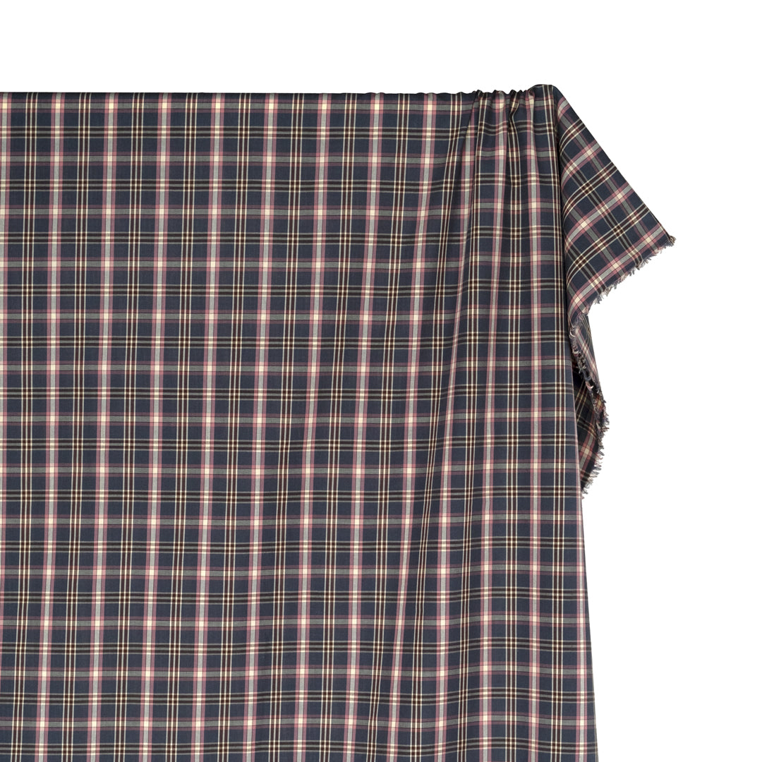 Plaid Cotton Shirting - Ash/Tulip/Vanilla | Blackbird Fabrics