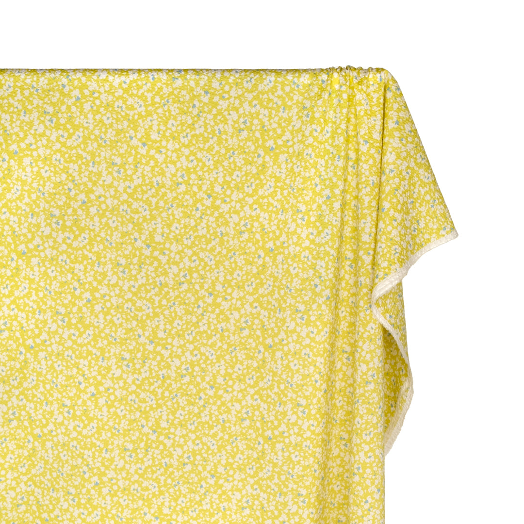 Sunset Villa Crinkle Cotton - Limoncello/White | Blackbird Fabrics