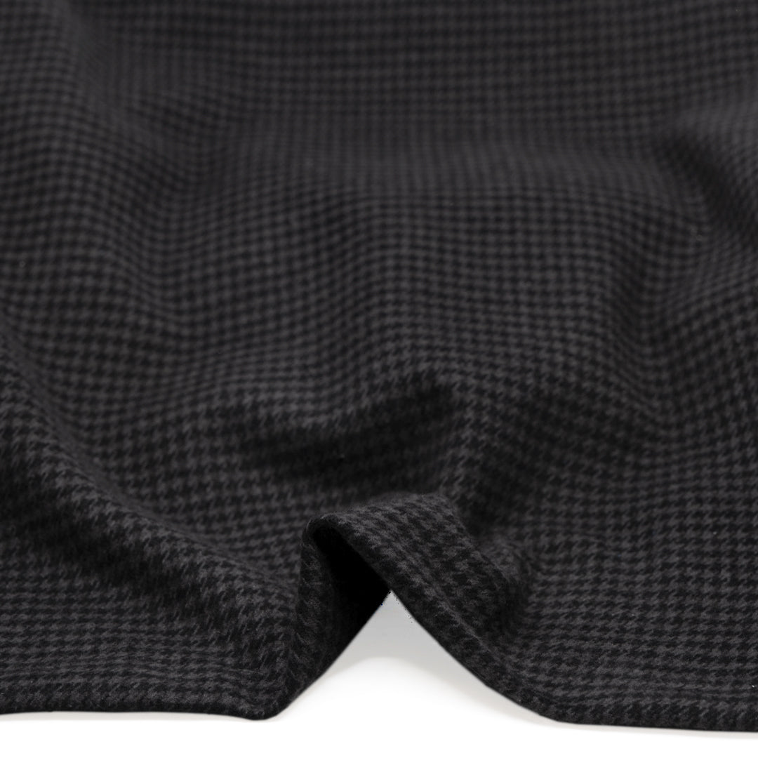 Houndstooth Classic Cotton Flannel - Charcoal | Blackbird Fabrics