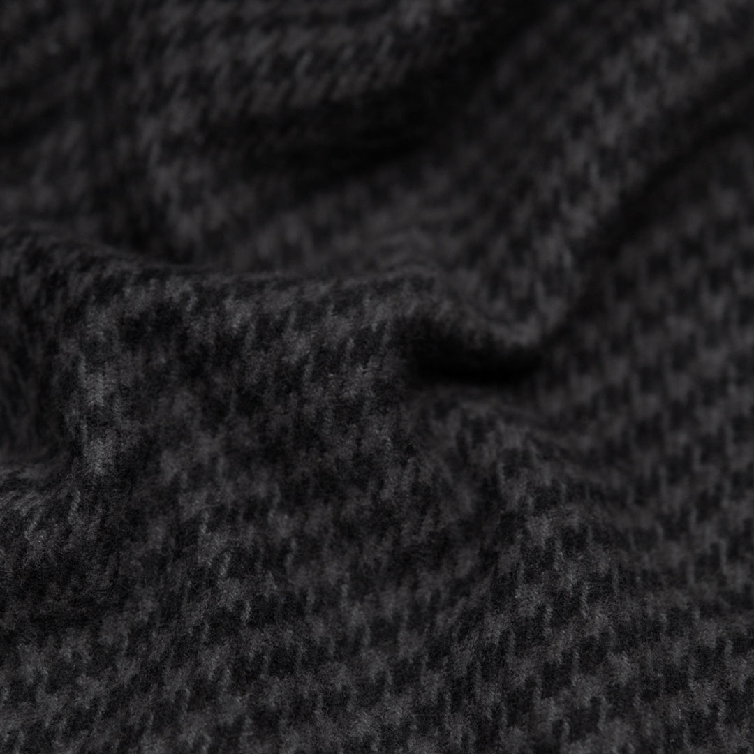 Houndstooth Classic Cotton Flannel - Charcoal | Blackbird Fabrics