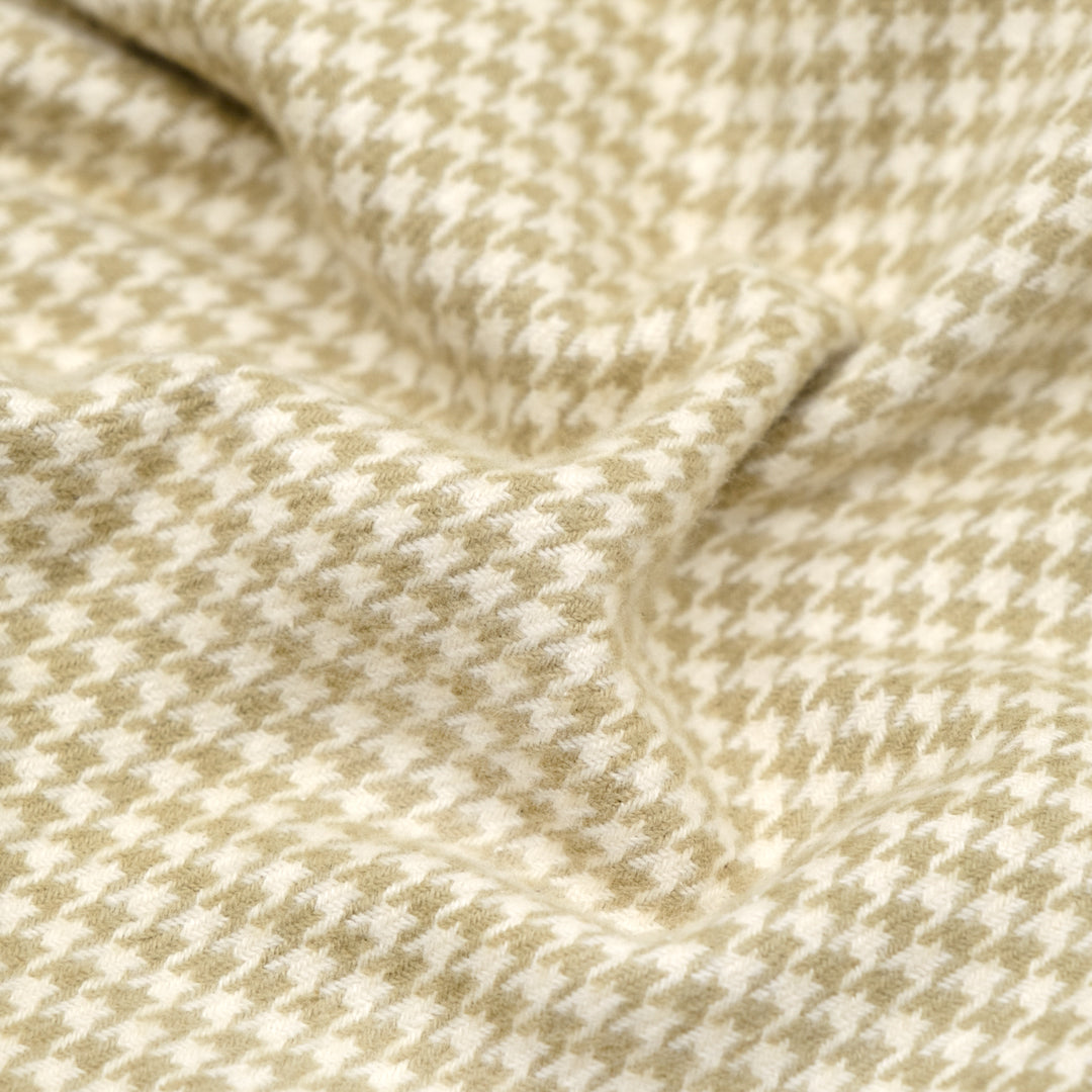 Houndstooth Classic Cotton Flannel - Sand | Blackbird Fabrics