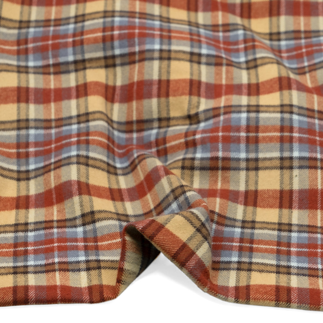 Plaid Classic Cotton Flannel - Sand/Red Clay | Blackbird Fabrics