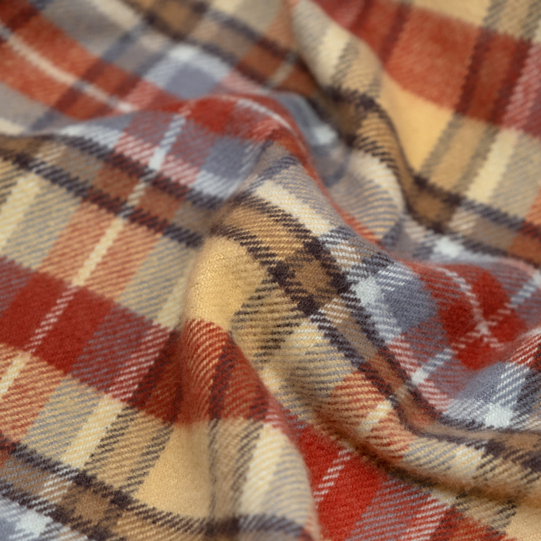 Plaid Classic Cotton Flannel - Sand/Red Clay | Blackbird Fabrics