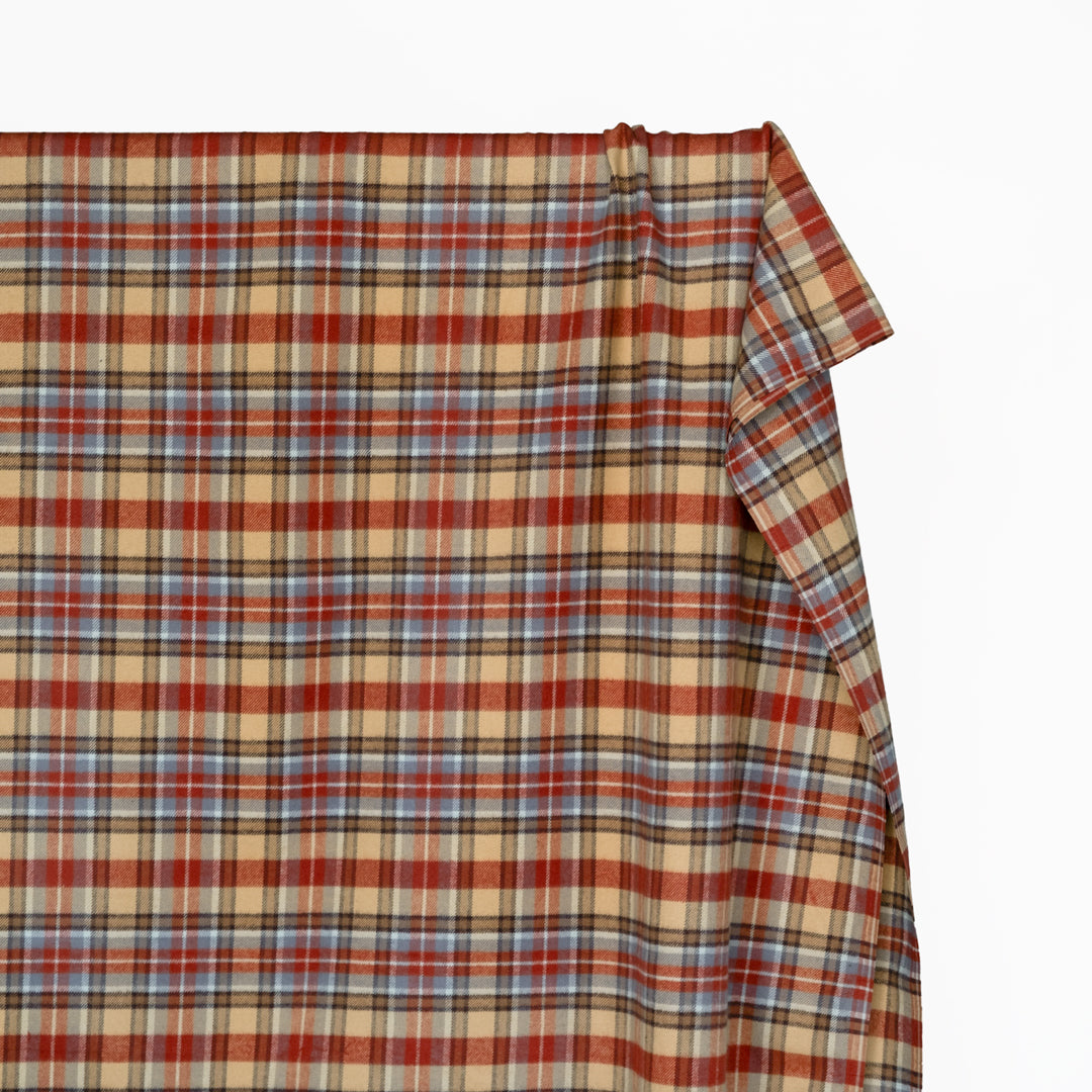 Plaid Classic Cotton Flannel - Sand/Red Clay | Blackbird Fabrics