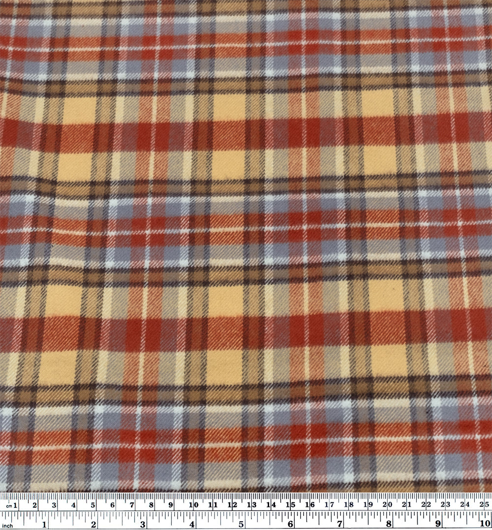 Plaid Classic Cotton Flannel - Sand/Red Clay | Blackbird Fabrics