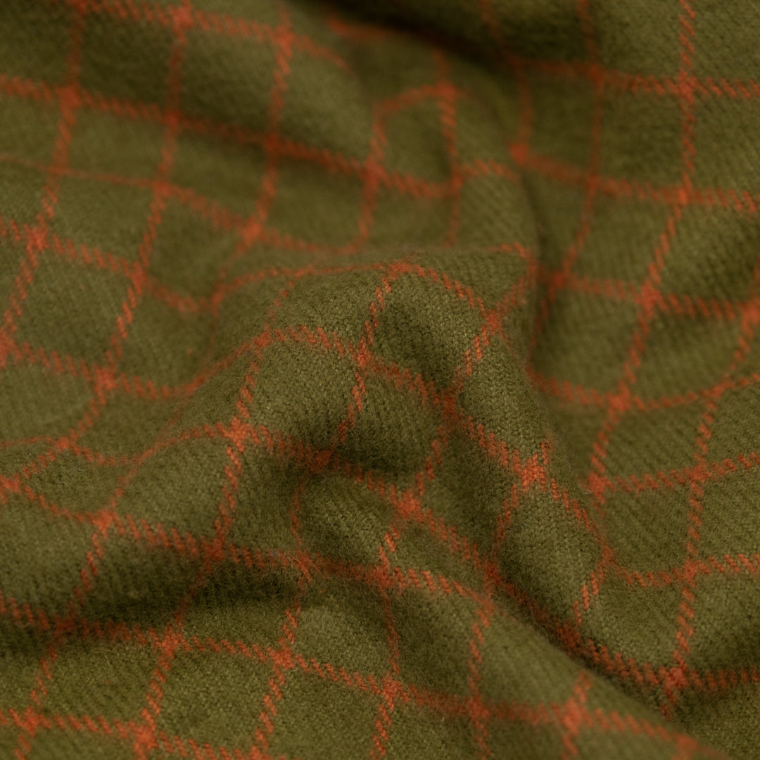 Check Classic Cotton Flannel - Caper/Pumpkin | Blackbird Fabrics