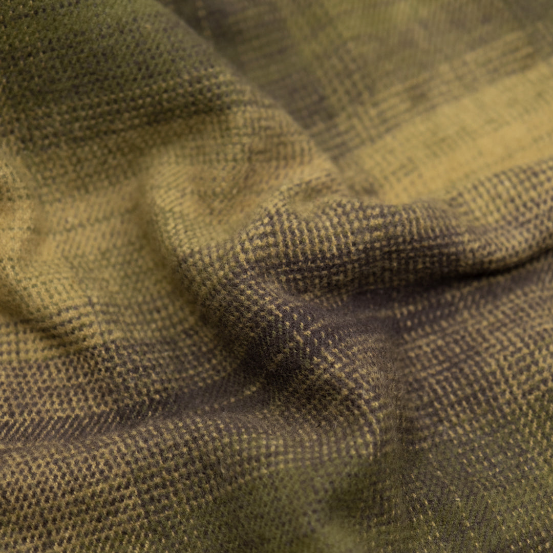 Midweight Plaid Cotton Flannel Twill - Caper/Sand | Blackbird Fabrics