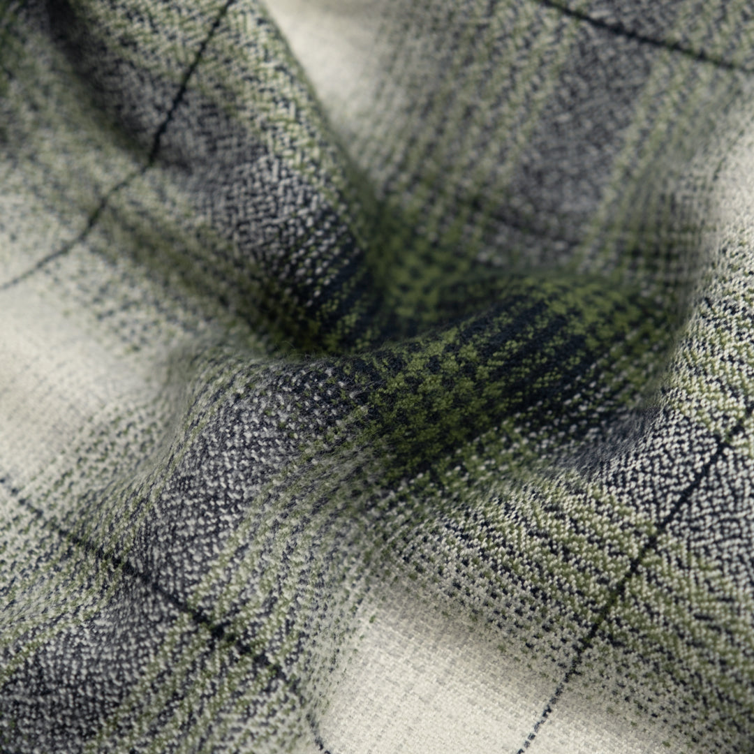 Plaid Cotton Flannel - Dill/Midnight Blue/Ivory | Blackbird Fabrics