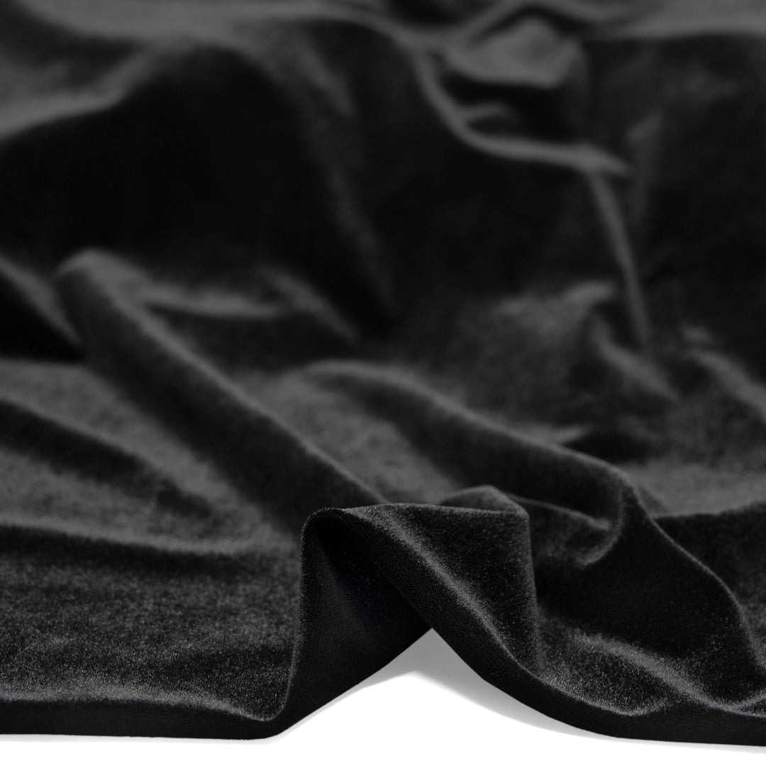 Radiant Stretch Velvet - Black | Blackbird Fabrics