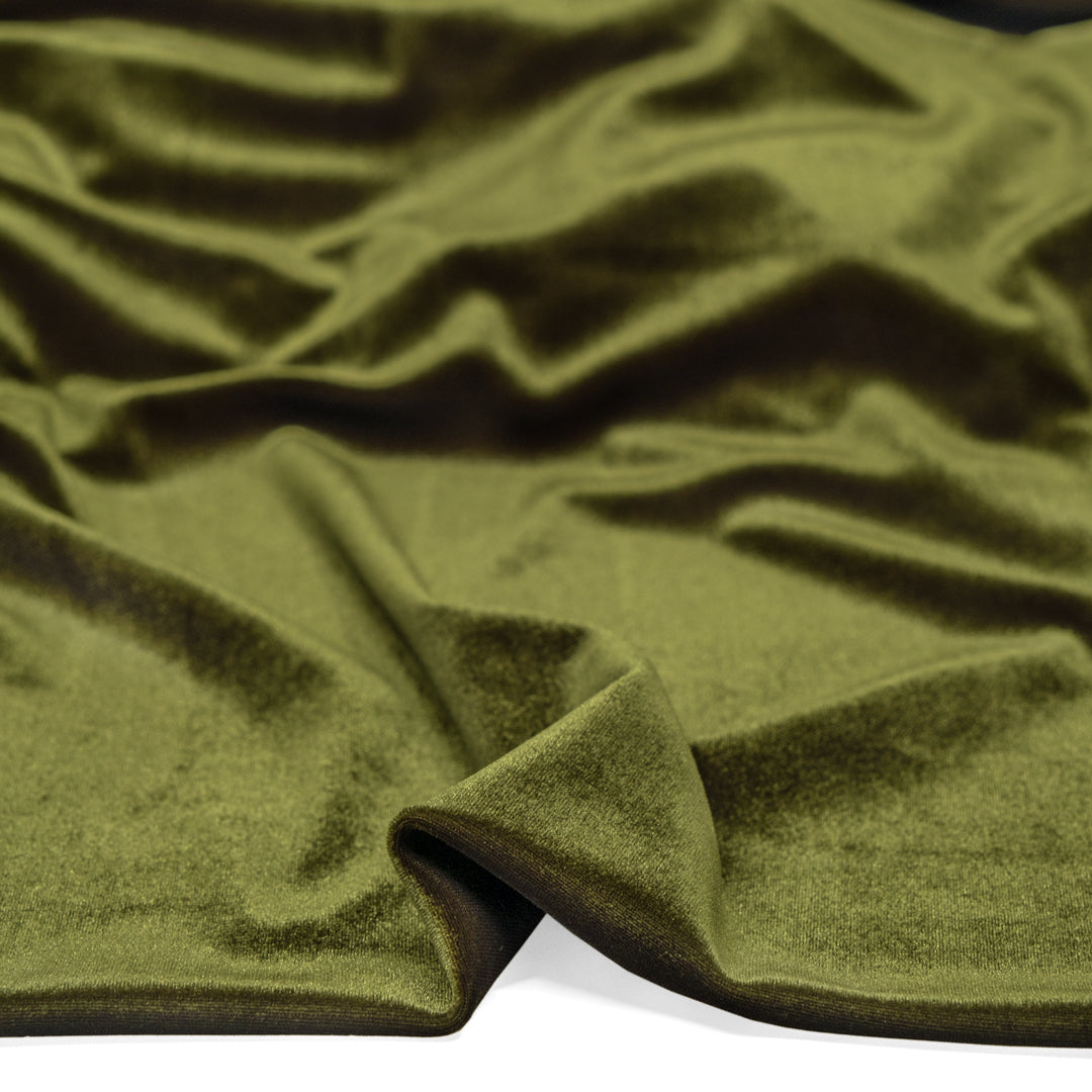 Radiant Stretch Velvet - Dill | Blackbird Fabrics