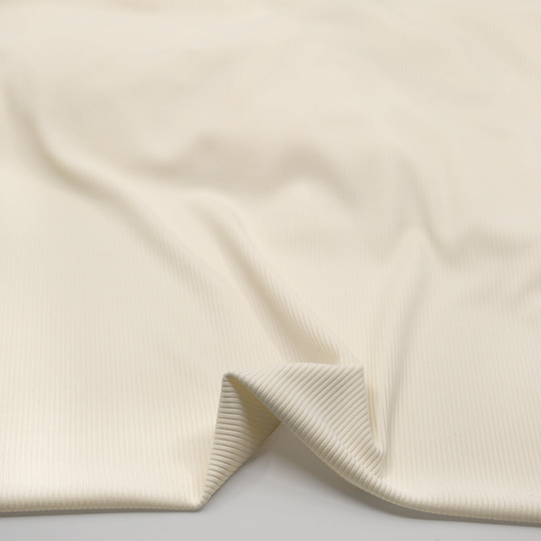 Modal Blend Micro Rib Knit - Ivory | Blackbird Fabrics