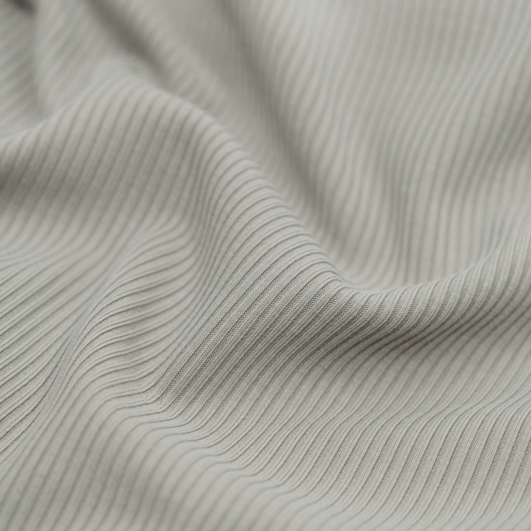 Modal Blend Micro Rib Knit - Limestone | Blackbird Fabrics