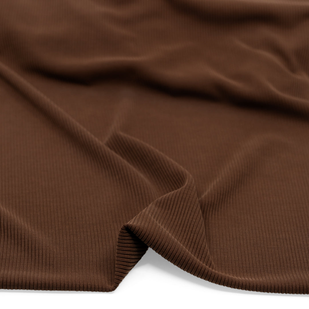 Modal Blend Micro Rib Knit - Clove | Blackbird Fabrics