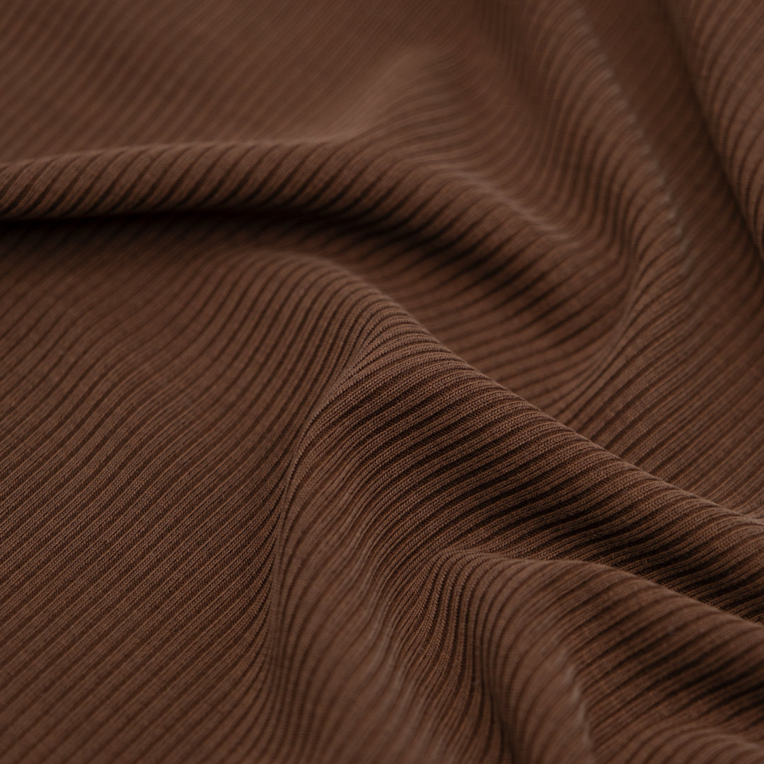 Modal Blend Micro Rib Knit - Clove | Blackbird Fabrics