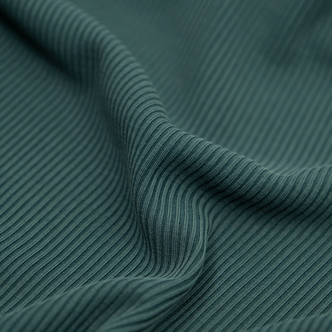 Modal Blend Micro Rib Knit - Lake | Blackbird Fabrics