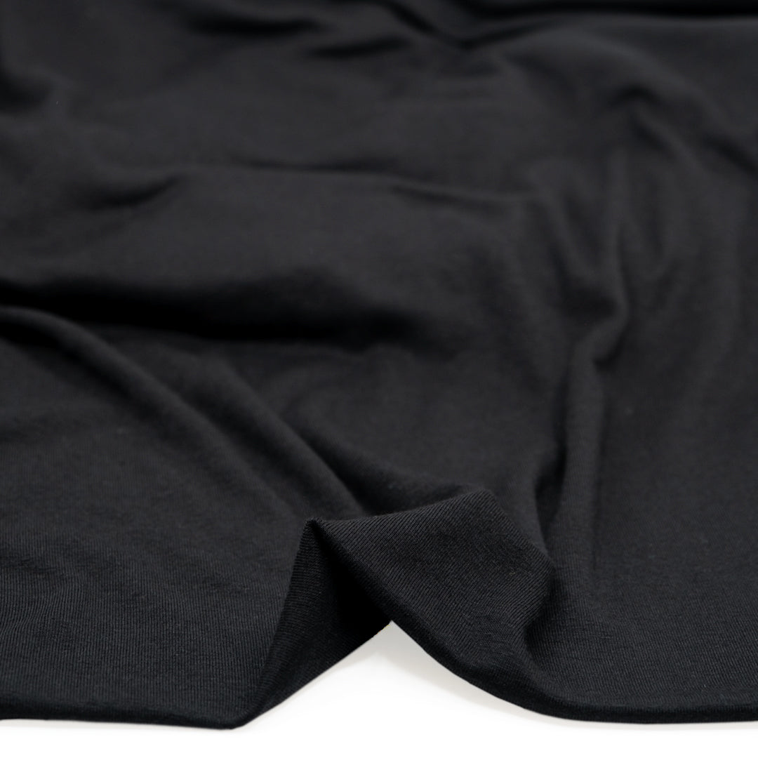 Layer Up Lyocell Wool Blend Jersey - Black | Blackbird Fabrics