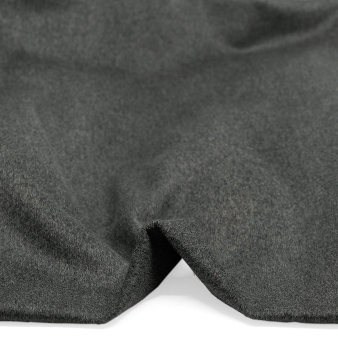 Brushed Melton Wool Blend Coating - Heather Grey | Blackbird Fabrics