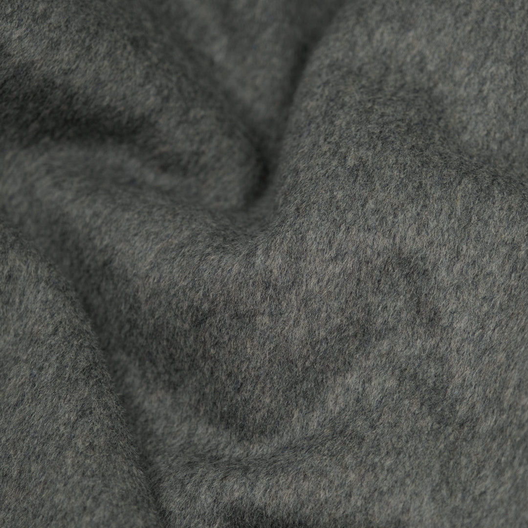 Brushed Melton Wool Blend Coating - Heather Grey | Blackbird Fabrics