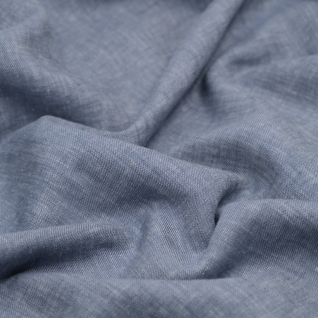 Linen Cotton Chambray Denim - Overcast | Blackbird Fabrics