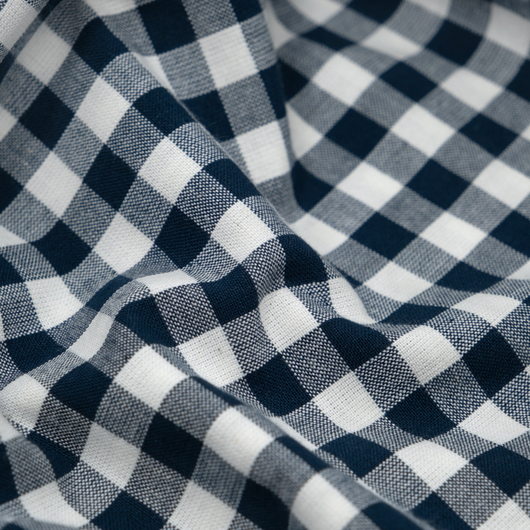 Fableism Camp Gingham Cotton - Midnight | Blackbird Fabrics