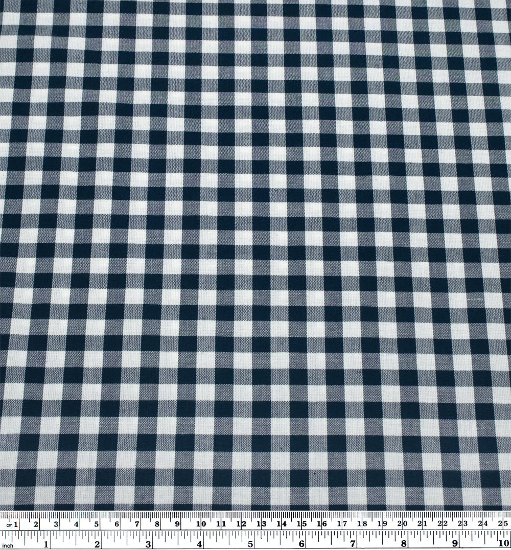 Fableism Camp Gingham Cotton - Midnight | Blackbird Fabrics