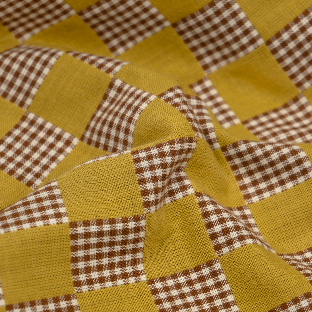 Fableism Checkers Cotton - Golden | Blackbird Fabrics