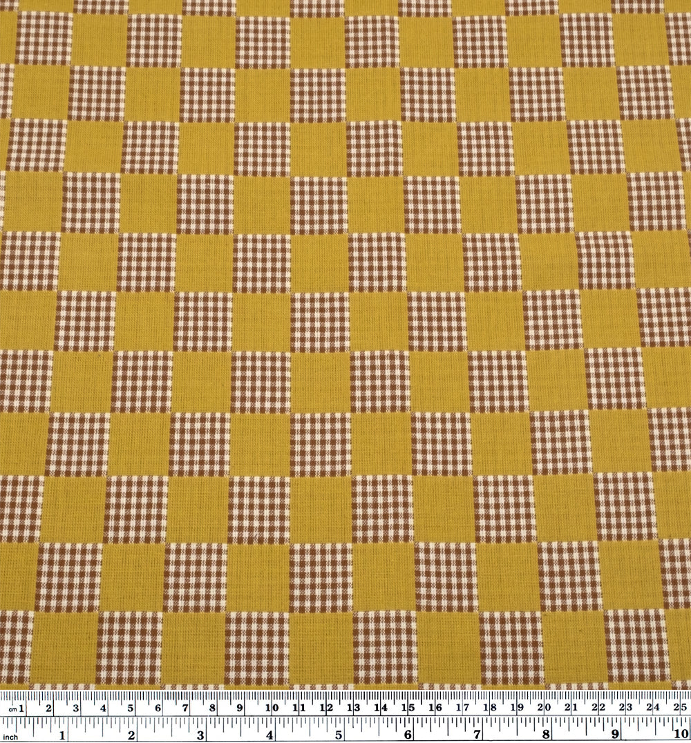 Fableism Checkers Cotton - Golden | Blackbird Fabrics