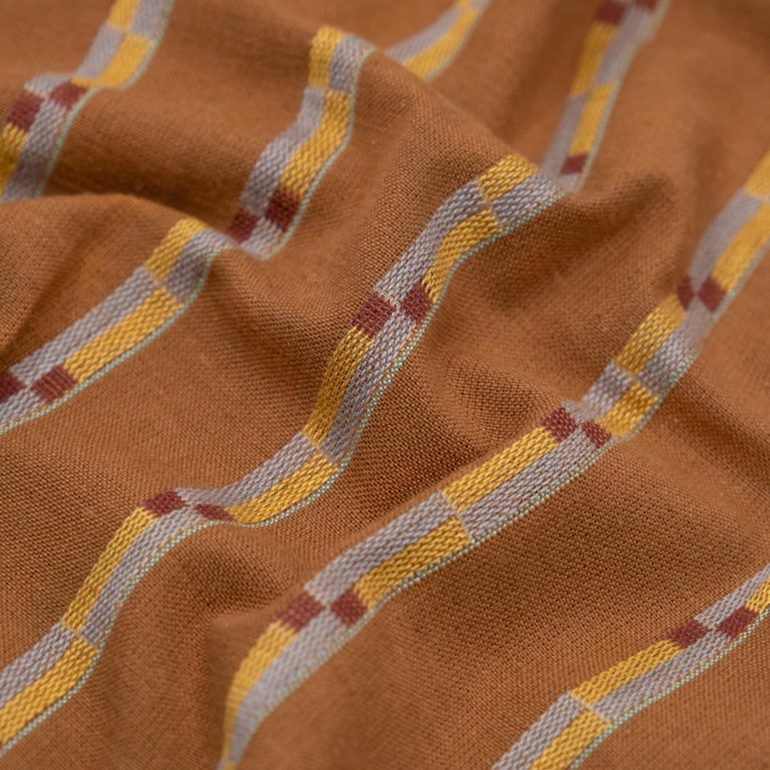 Fableism Track Stripe Cotton - Umber | Blackbird Fabrics