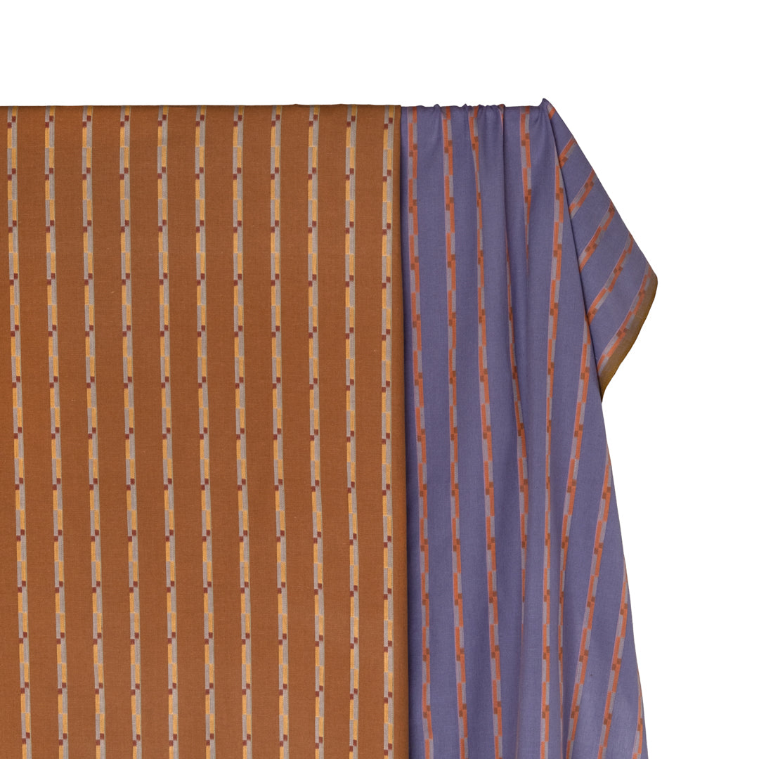 Fableism Track Stripe Cotton - Umber | Blackbird Fabrics