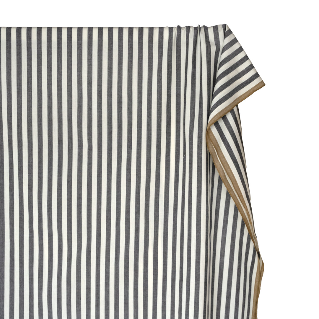 Fableism Stripe Cotton -  Liquorice | Blackbird Fabrics