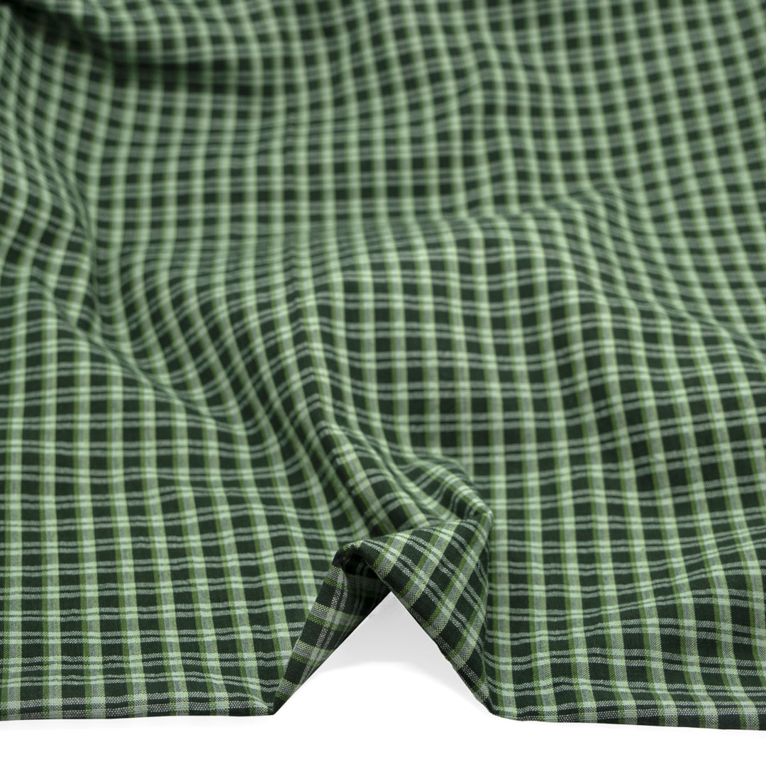 Plaid Handwoven Cotton - Forest/Light Green | Blackbird Fabrics