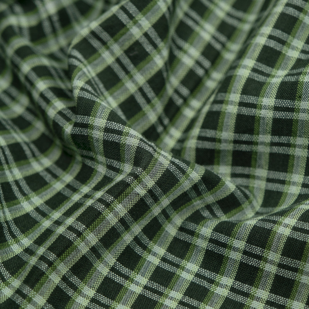 Plaid Handwoven Cotton - Forest/Light Green | Blackbird Fabrics