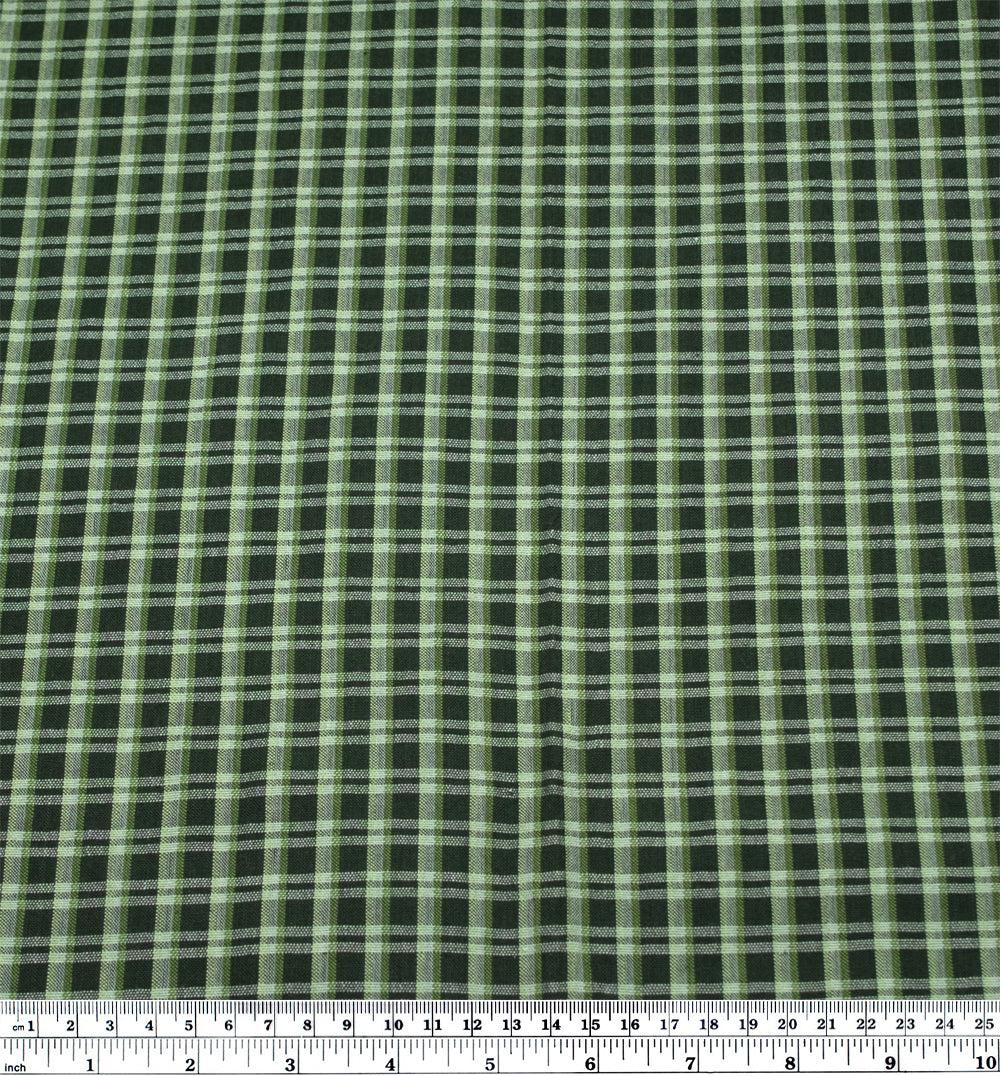 Plaid Handwoven Cotton - Forest/Light Green | Blackbird Fabrics