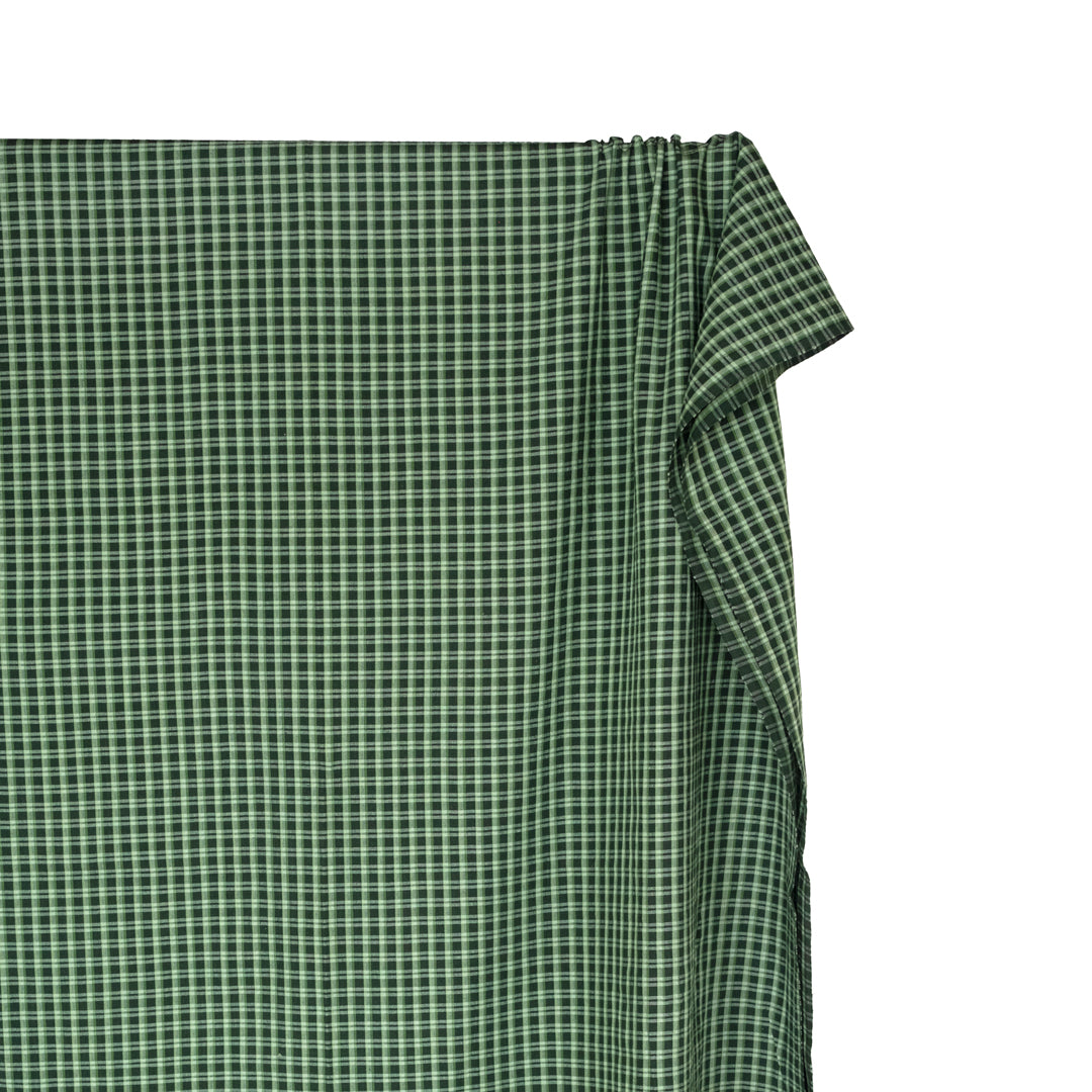 Plaid Handwoven Cotton - Forest/Light Green | Blackbird Fabrics