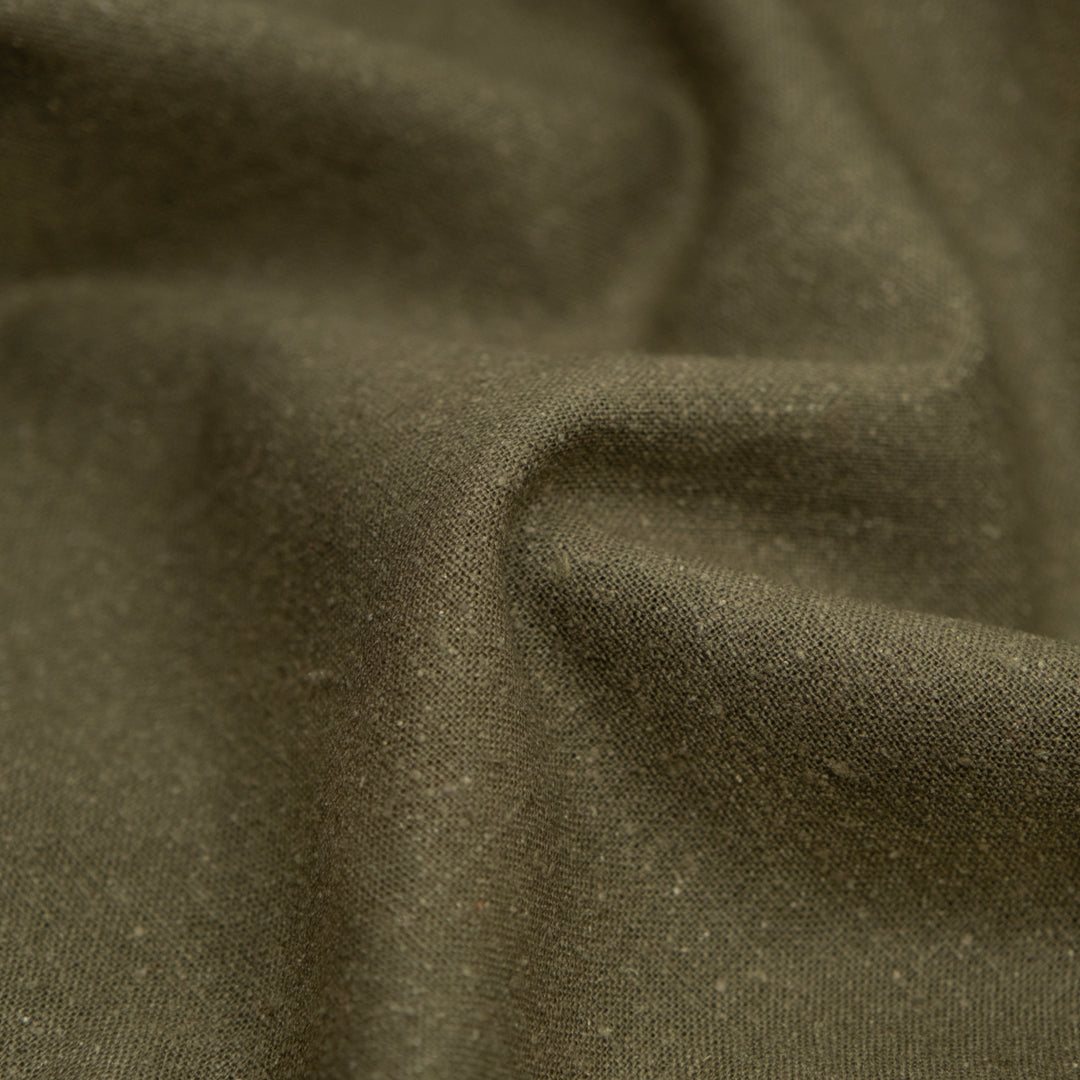 Raw Silk Noil - Khaki | Blackbird Fabrics