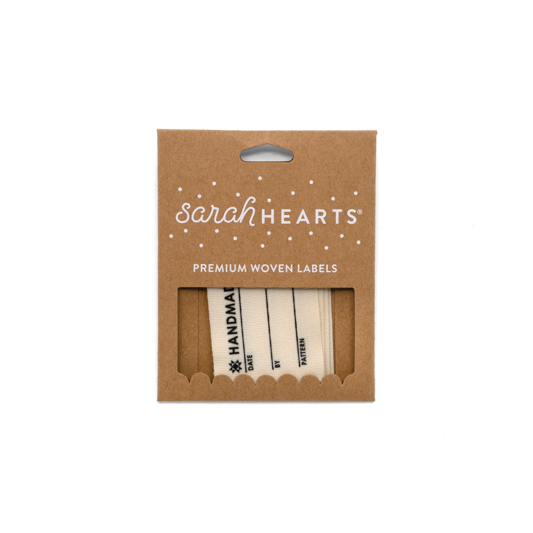 HANDMADE WITH LOVE WRITE-IN Organic Cotton Labels by Sarah Hearts | Blackbird Fabrics