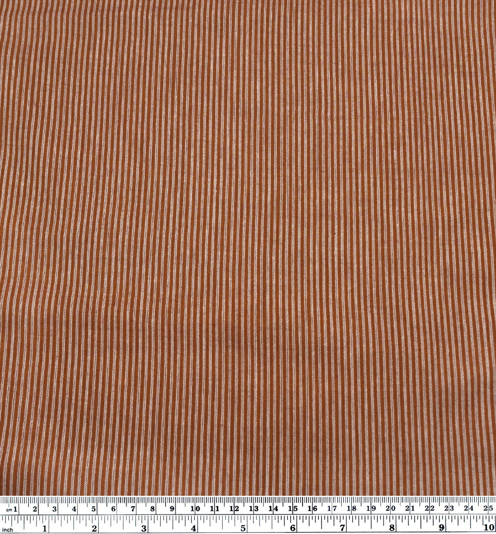 Striped Handwoven Cotton - Pecan/White | Blackbird Fabrics