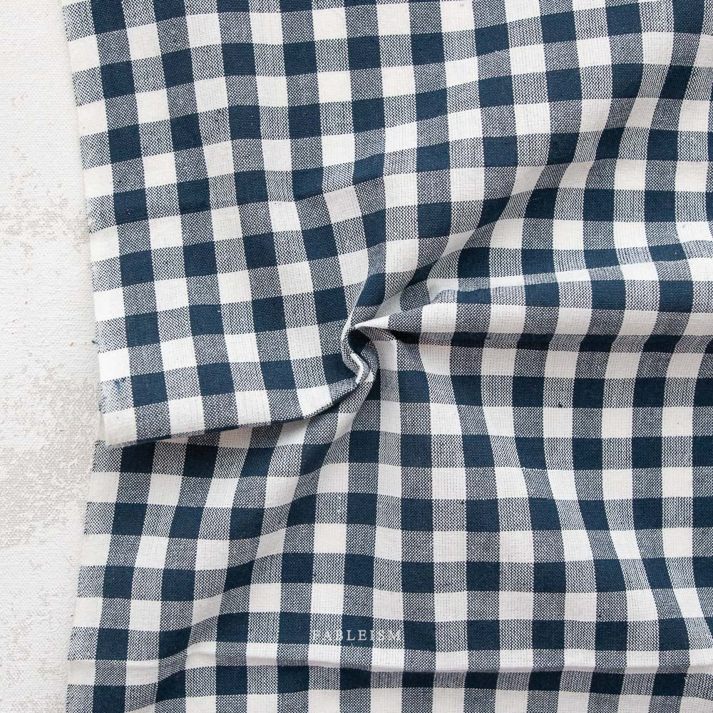 Fableism Camp Gingham Cotton - Midnight | Blackbird Fabrics