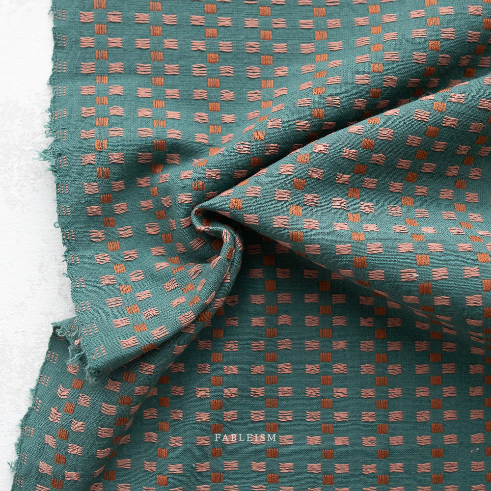 Fableism Basket Weave - Teal | Blackbird Fabrics