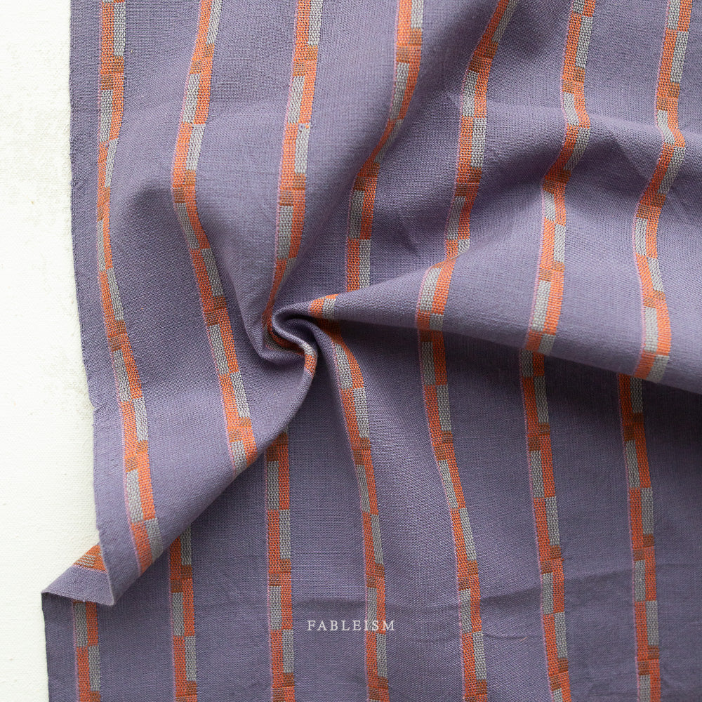 Fableism Track Stripe Cotton - Iris | Blackbird Fabrics