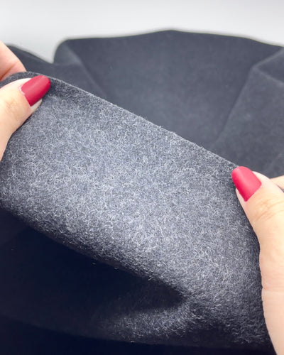 Deadstock Wool Mohair Blend Coating - Heather Charcoal | Blackbird Fabrics