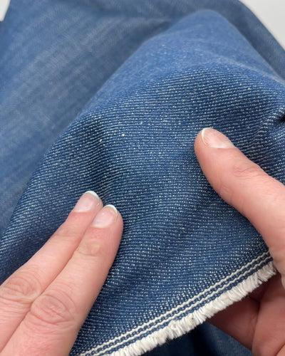 10.5oz Kuroki Mills Non-Stretch Denim - Greencast Blue | Blackbird Fabrics