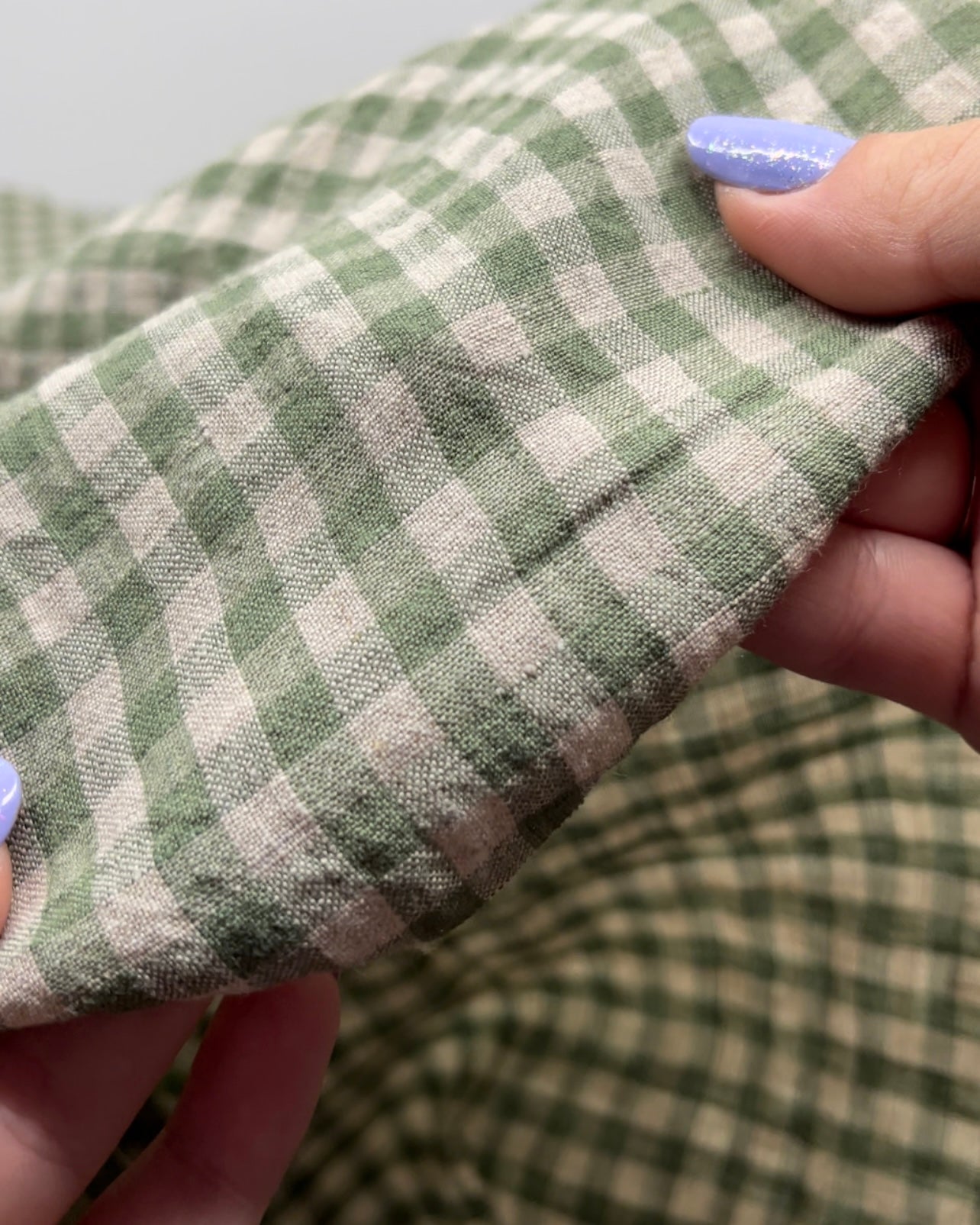 Stonewashed Gingham Linen | Blackbird Fabrics