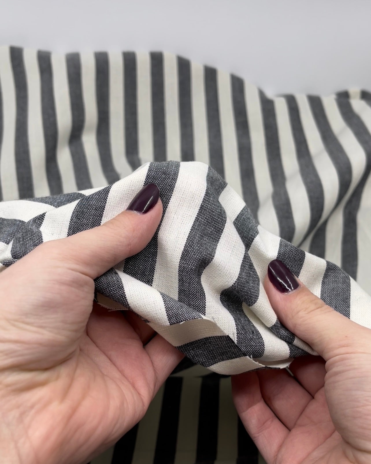 Fableism Stripe Cotton -  Liquorice | Blackbird Fabrics