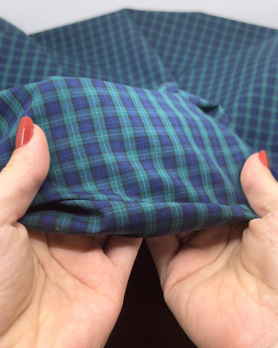 Tartan Check Cotton Shirting | Blackbird Fabrics