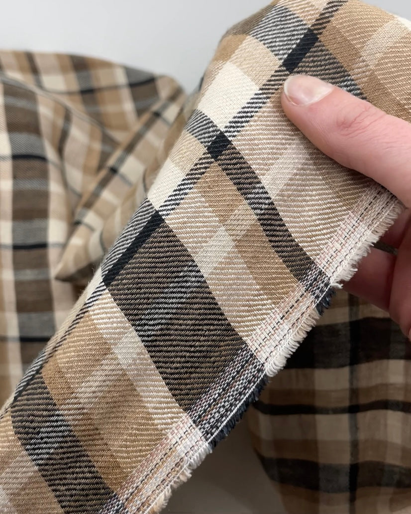 Yarn Dyed Linen Cotton Check - Chickadee | Blackbird Fabrics